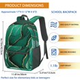 thumbnail image 3 of Blue and Gold Marble Pattern 17" Waterproof Oxford School Backpacks for Teens, S-Shape Padded Straps, for School, Travel, Hiking, Camping, 3 of 5