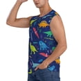 thumbnail image 3 of Easygdp Dinosaurs Men's Breathable Tank Tops Sleeveless Sporty T Shirts for Basketball, Mountaineering, Bodybuilding -3X-Large, 3 of 8