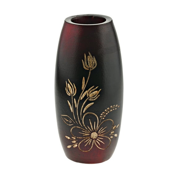 Bold and Vibrant Red Flower Garden Red Mango Tree Wood Flower Vase