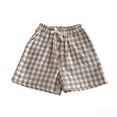 thumbnail image 4 of Rggeeun Child Boys Shorts Cute Plaid Pattern Elastic Waist With Adjustable Drawstring Side Pockets And Front Buttons Loose Fit For Summer Everyday Wear Adorable Bottoms,Brown,6-12 Months, 4 of 4