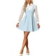 thumbnail image 2 of Vestido A-Line sin mangas de tweed a cuadros para mujer Inspire Chic S Azul Claro, 2 of 6