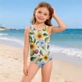 thumbnail image 5 of Grblisyd Girls Swimsuits Size 10-12 Tropical Athletic One Piece Swimsuit Racerback Crew Neck Bathing Suit, 5 of 6