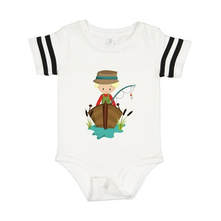 

Inktastic Fishing Boy Fisherman Fishing Rod Blond Hair Gift Baby Boy Bodysuit