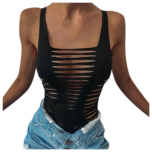 Bodysuit For Women Women's Bodysuits Sexy Ribbed Knit Short Sleeve Square  Neck Tank Tops Bodysuits : : Clothing, Shoes & Accessories
