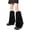Black, variant on Faux Fur Fuzzy Leg Warmers for Women Grils, Soft Furry Winter Boot Cuff Wrist Covers Boots Sleeves