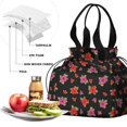 thumbnail image 4 of Pioneer Flower Floral Print Pattern Drawstring Lunch Bag Women - Drawstring Lunch Bag Insulated for Work Office - Stain-Resistant Large Lunchbags for Women with Multi-Pockets, 4 of 6