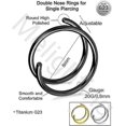 thumbnail image 4 of Titanium Double Nose Ring Hoop for Single Piercing, 20G Twist Nose Ring Hoop for Women, Titanium G23 Helix Earring, Nose Piercing Jewelry for Men, 4 of 4