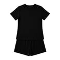thumbnail image 4 of Fewfanhot Valentines Pajamas for Women 2 Piece Ribbed Knit Pjs Short Sleeve Sleepwear Set Summer Soft Pajamas Set Casual Lounge Sets, 4 of 9