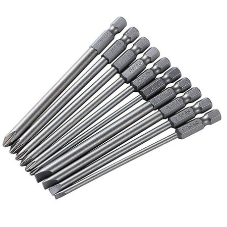 

BAMILL 10Pcs Magnetic Slotted PH2 100mm Screwdriver Bits Alloy Steel 1/4 Hex Shank