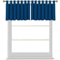 Tab Top Blackout Valance Curtains Panel Drapes Navy Blue 40 Wide by 26 Long - 1 Panel