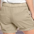 thumbnail image 6 of Ofreoo Women's Fashion Solid Color Casual Wide Leg Loose High Waist Lace-up Shorts on Clearance, 6 of 6