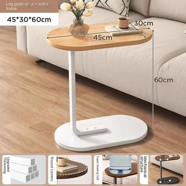Mesa auxiliar en forma de C, mesa de centro pequeña, sala de estar, sofá, hogar, portátil, moderna, ligera, estilo lujoso, mesa de centro compacta para el hogar