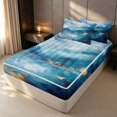 thumbnail image 2 of Erosebridal Aesthetic Minimalist Zipper Twin Comforter Sets with Fitted Sheet and 2 Pillowcases, Gray Blue Zipper Bedding Set, Navy Reversible, 2 of 6