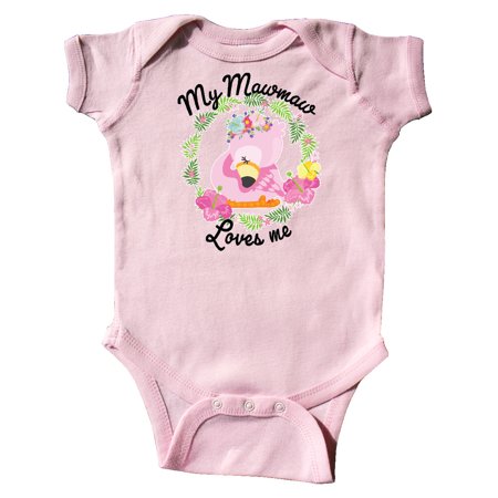 

Inktastic Baby Flamingo My Mawmaw Loves Me with Flower Wreath Gift Baby Boy or Baby Girl Bodysuit