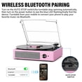 thumbnail image 3 of Tocadiscos de vinilo cotsoco, accionado por correa, Bluetooth de 3 velocidades, color rosa pálido, 3 of 7