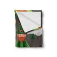 thumbnail image 2 of Leprechaun Soft Flannel Fleece Throw Blanket, St Patrick's Day Design with Coin Cauldron Rainbow and Elf on Dark, Cozy Plush for Indoor and Outdoor Use, 50" x 60", Multicolor, by Ambesonne, 2 of 5
