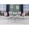 thumbnail image 4 of Rond 45 "x 45" 5pc Verre Clair Dînette Sertie de Chaises Roses, 4 of 5