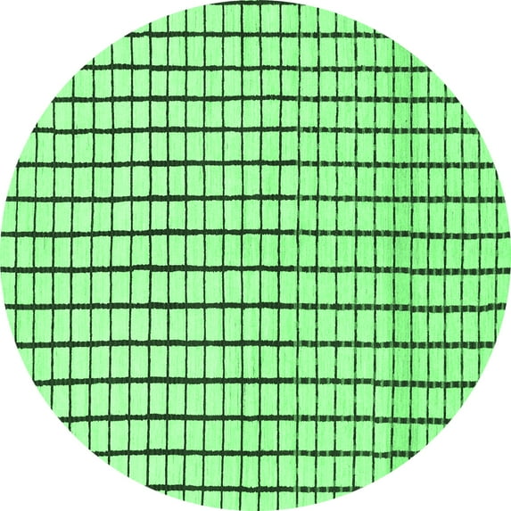 Ahgly Company Indoor Round Solid Emerald Green Modern Area Rugs, 3' Round