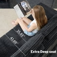 thumbnail image 5 of 135.5" Modular Sectional Sofa, Black U-Shaped Sofa 6-Seater Boneless Cloud Couch with Reversible Chaise, Corduroy Fabric Couch for Living Room & Bedroom, 5 of 15