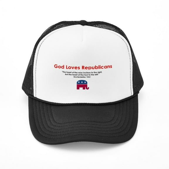 CafePress - God Loves Republicans - Adjustable Unisex Printed Trucker Hat with Mesh Back