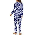 thumbnail image 5 of Tutolipy Cow Print Women's Pajama Sets Button Down Nightwear Lightweight Sleepwear Long Sleeve Top and Pajama Pants Lounge Sets, 2XL, 5 of 6