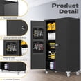 thumbnail image 4 of Tall & Wide Metal Garage Storage Cabinet with Wheels & Pegboards, 43''W x 22''D x 72''H Locking Rolling Tool Storage Cabinet with Locking Doors and Adjustable Shelves, 4 of 7