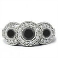 thumbnail image 3 of Pompeii3  1 1/2Ct Vintage Black Diamond 3-Stone Ring 14k White Gold (G/H,I1-I2), 3 of 6
