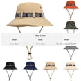 thumbnail image 2 of Fewfanhot Men's & Women's Wide Brim Bucket Hat with Colorful Tribal Webbing, Breathable Eyelets Adjustable Chin Strap, Boho Sun Hat for Festival, Travel, 2 of 6