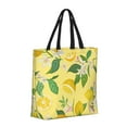 thumbnail image 2 of Sigee Lemon Print Large Capacity Zippered Tote Bag - Durable, Stylish and Versatile for Everyday Use, 2 of 9