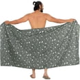 thumbnail image 5 of LA LEELA Men's Swim Trunk Cover Up Cotton Linen Effect Swimwear Beach Samoan Pareo Wrap Sarong Men Sulu One Size Onyx, Flamingo Vacation, 5 of 5