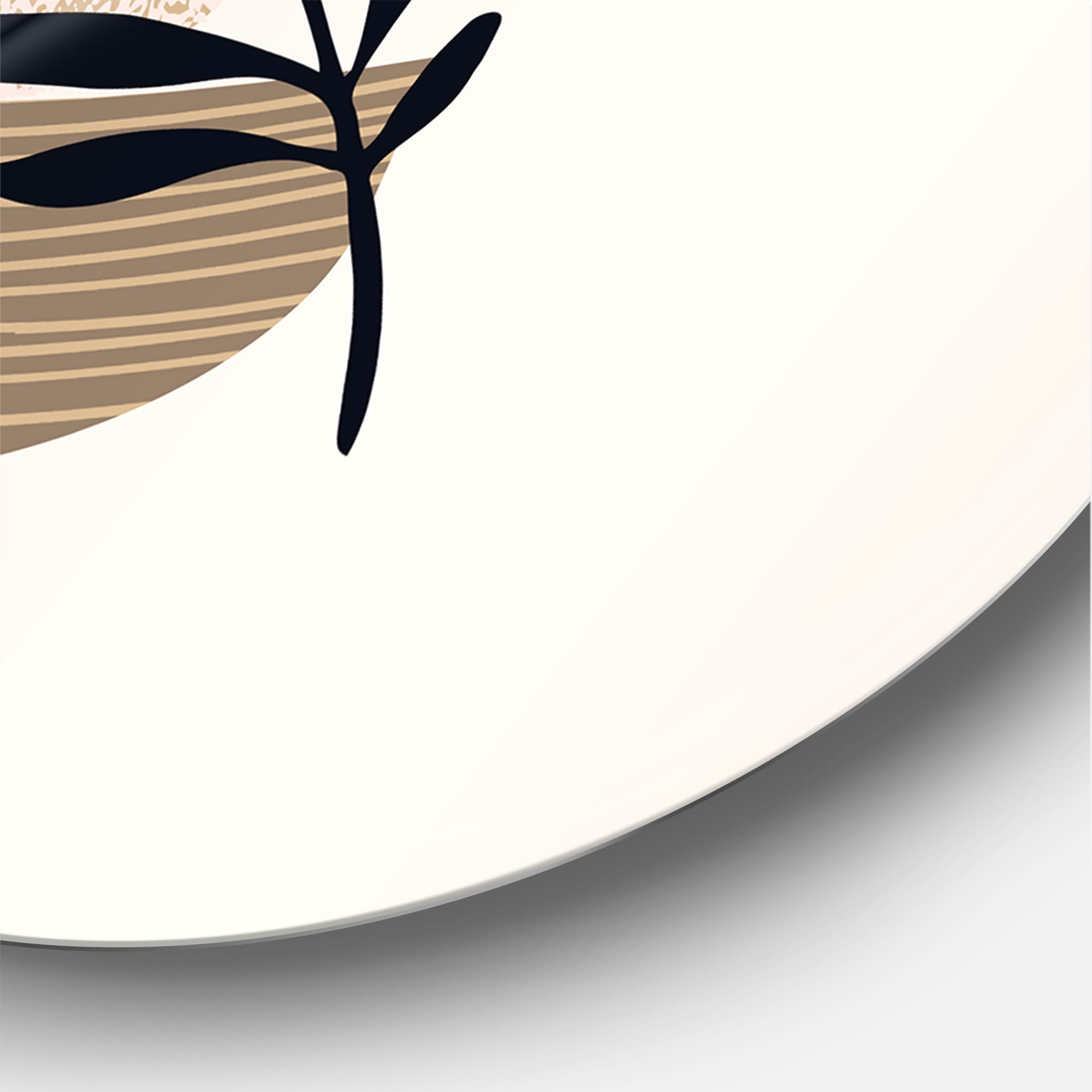 Designart 'Shapes and Tropical Leaf Silhouettes IV' Modern Circle Metal Wall Art 36x36 - Disc of 36
