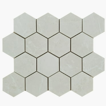 3'' Hexagon Crema Nouva Honed Marble Mosaic Tile