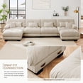 thumbnail image 3 of POVANLI 173.2" 4 Seater Modular Sectional Sofa, Large L Shaped Sectional Fluffy Couch with 2 Ottomans, Deep Seat Sofas for Living Home, 3 of 6