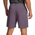 thumbnail image 5 of VV AVEORS Mens Stretch Golf Shorts With Zipper Pockets Lightweight Dress Casual Outdoor Hiking Long Bermuda Work Shorts Purple S, 5 of 5