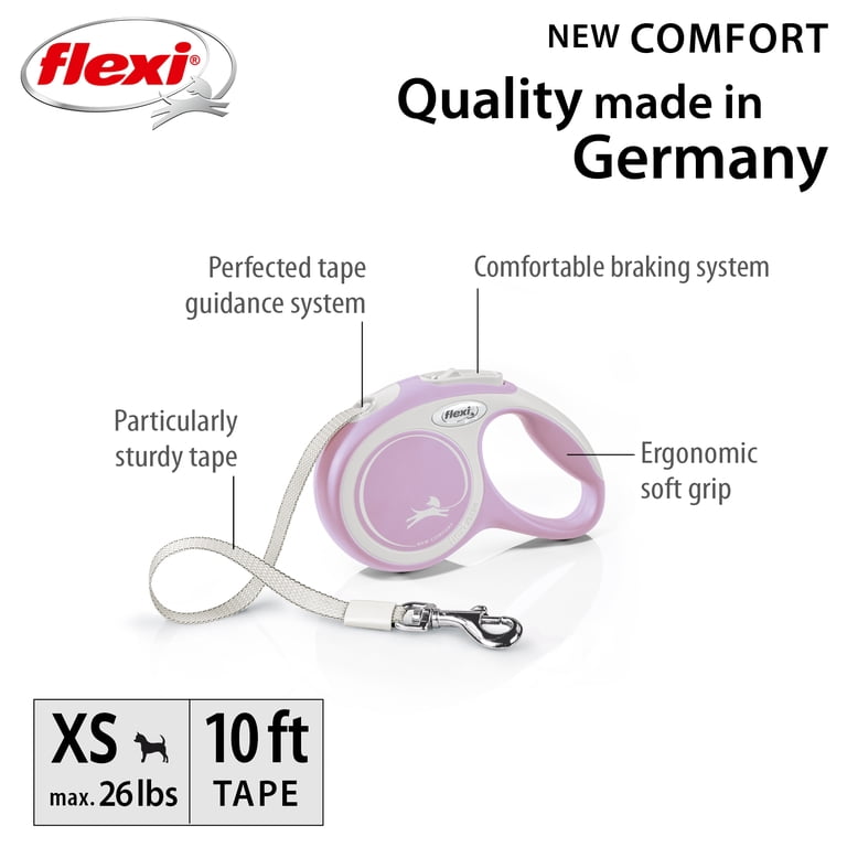 Flexi New Comfort Extra-Small Retractable Dog Leash, 10 ft, Pink photo 2