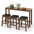 thumbnail image 1 of Gymax 4-Piece Bar Table Set w/ Power Outlet Counter-Height Table & 3 Bar Stools, 1 of 10