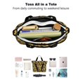thumbnail image 4 of Tote Bag for Women - Black Sunflower Shoulder Bag - Large Utility Work Duffle Bag with Zipper Handbag for Travel, Work, Sprots, 4 of 5