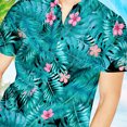 thumbnail image 2 of Camisa Estampado floral Manga corta con botones Solapa Verano Casual Blusa de moda para hombres, 2 of 5