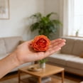 thumbnail image 3 of 1 Pack Silk Rose Head Light Orange Austin Roses Vintage Burnt Flower Artificial Flower Head with Stems for DIY Flower Wedding Bouquets Centerpieces Home Decoration, 3 of 8