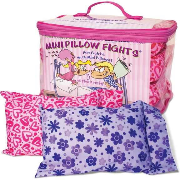 Showtime Anytime Mini Pillow Fights  3 Pillows and Carry case