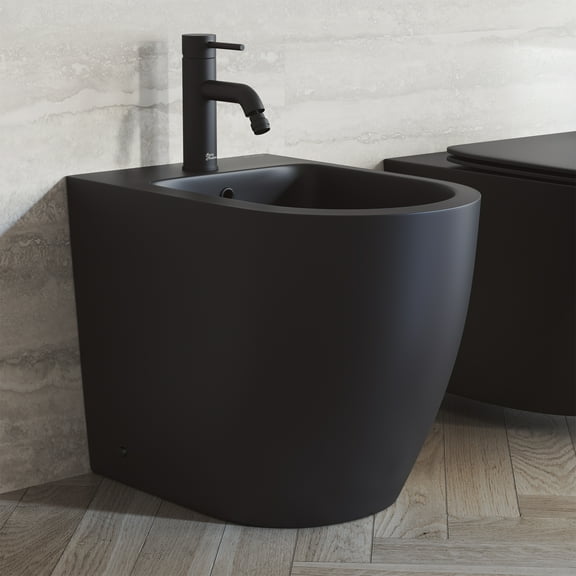 Angers Floor Mount Classic Bidet in Matte Black