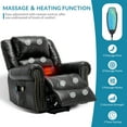 thumbnail image 3 of Electric Power Lift Recliner Chair with Massage and Heat for Elderly, 2 Remote Controls, 2 Side Pockets, and USB Ports, Faux Leather (Black), 3 of 7