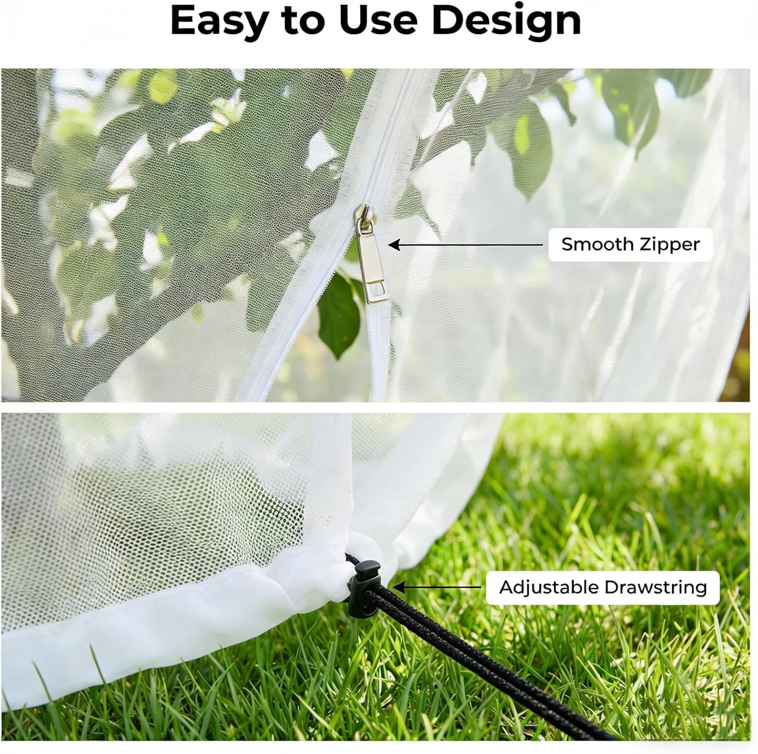 16x16Ft Extra Large Fruit Tree Netting Cover with Zipper & Drawstring, Garden Mesh Netting for Protecting Plants from Birds,Bug& Squirrels,Ultra Fine Weather Resistant Tree Netting