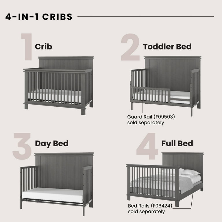 Child Craft Denman 4 in 1 Convertible Crib Midnight Gray