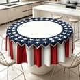 thumbnail image 6 of Round Tablecloth, 60in 4th Of July Patriotic Star Table Cover, Waterproof Stain-Resistant Washable Fabric, Reusable Cloth for Party, Kitchen, Dining Room & Home Decor Use, 6 of 6