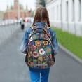 thumbnail image 6 of FORMRS Kids School Backpack Elementary Student Unisex Travel Bookbag with Reflective Stripes, Blue Colorful Flowers, 6 of 7