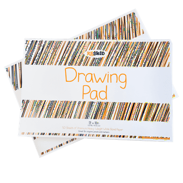 Reskid Drawing Paper Pad (12 x 18 inches) - 50 Sheets, 2-Pack Coloring Art Pads for Kids, Sketch Kids (12x18)
