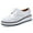 Patent White, variant on DADAWEN Women's Flats Platform Shoes Oxfords Casual Shoes Black 7 US