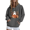 thumbnail image 5 of Halloween Hoodies for Women Long Sleeve Funny Pullover Sweatshirts with Pockets Loose Casual Graphic Sweater Tops Orange, S, 5 of 5