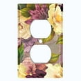 thumbnail image 2 of Metal Light Switch Plate Outlet Cover Purple White Rose Wallpaper ROS017, 2 of 13